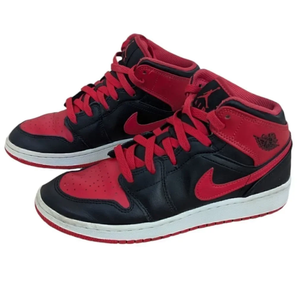 Nike Air Jordan 1 Kids 5.5Y Mid Alternate Bred DQ8423-060 2022 Red & Black Shoes